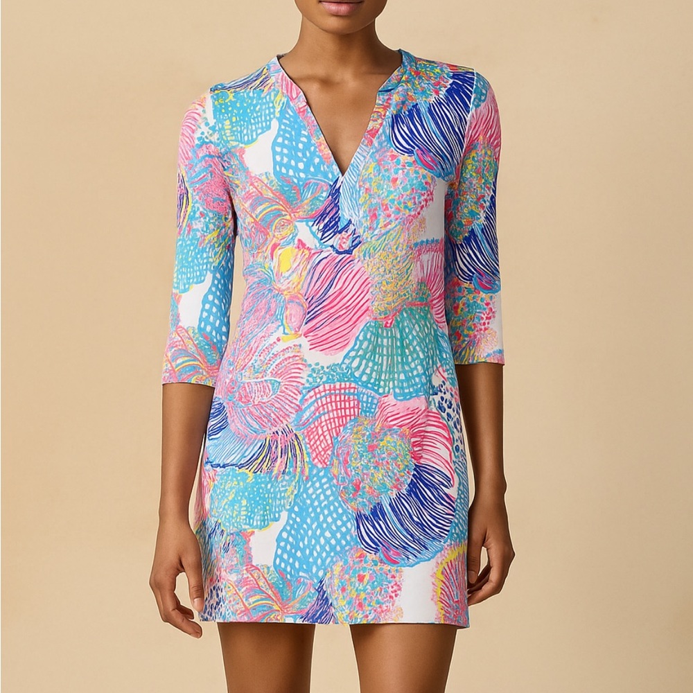 Lilly Pulitzer Colorful Ali t shirt dress shells size small women’s